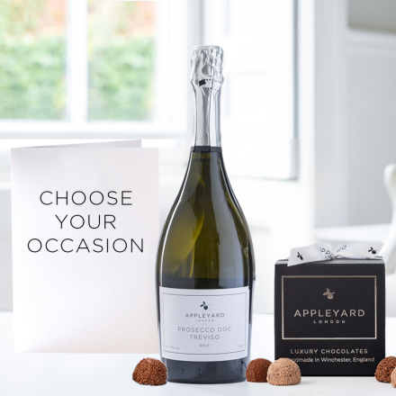 Appleyard Prosecco (75cl), 12 Mixed Truffles & Occasion Card 