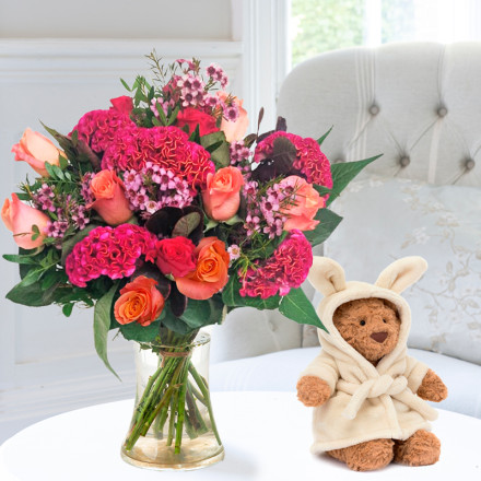 Autumn Woodlands & Jellycat Bartholomew Bear Bathrobe (26cm)