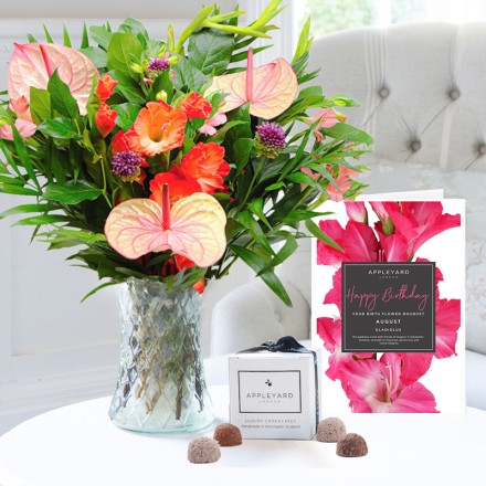 August Birth Bouquet Gift Set