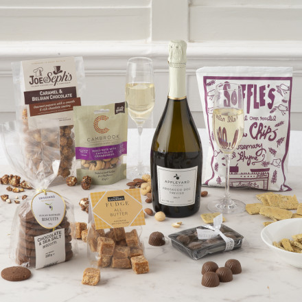 Celebration box with prosecco and nibbles 