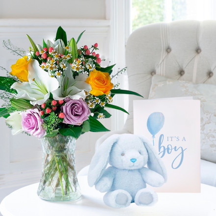 Glaze, Baby Boy Bunny & Baby Boy Card 