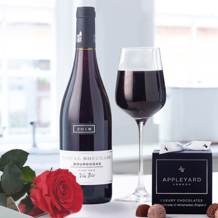 Preserved Rose, Les Peyrautins Pinot Noir & 12 Mixed Truffles