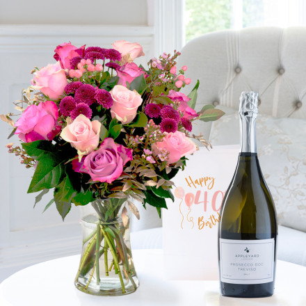 Scented Garden, Appleyard Prosecco (75cl) & 40th Birthday Card
