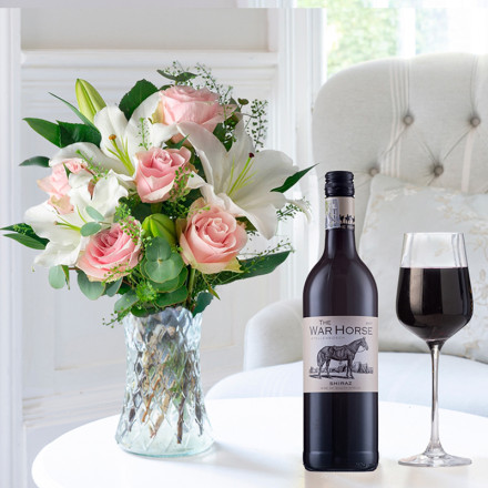 Simply Pink Rose & Lily & War Horse Shiraz