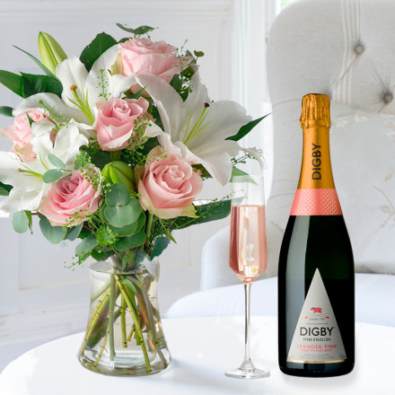 Simply Pink Rose & Lily & Digby Fine English Leander Pink Brut (75cl)