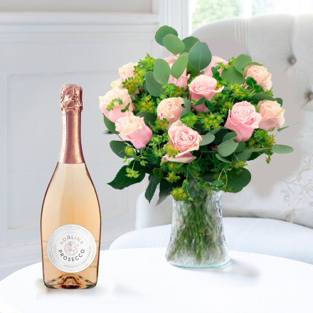 Luxury Pink Roses & Prosecco Rosé
