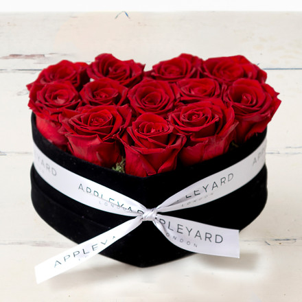 Forever Red Rose Heart Hatbox (Lasts Up to a Year)