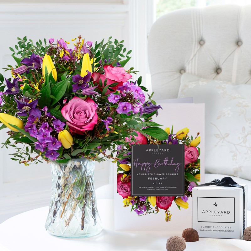 February Birth Bouquet Gift Set