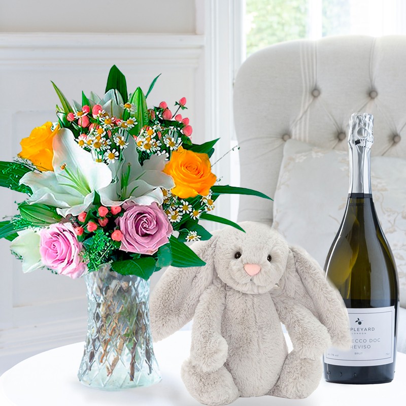 Glaze, Jellycat® Silver Bunny & Prosecco