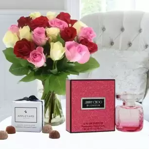 24-48 Mixed Roses, Jimmy Choo Blossom Eau De Parfum (40ml) & 6 Mixed Truffles