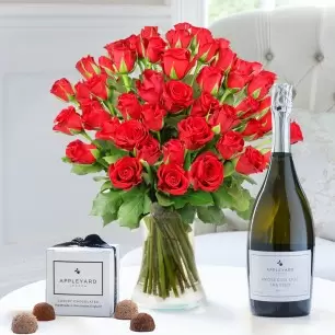 50 Roses, Prosecco & 6 Mixed Truffles