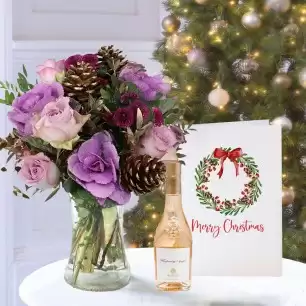 Golden Fig, Whispering Angel Half Bottle & Christmas Card
