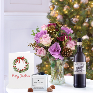 Golden Fig, War Horse Shiraz, 6 Mixed Truffles & Christmas Card
