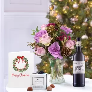 Golden Fig, War Horse Shiraz, 6 Mixed Truffles & Christmas Card