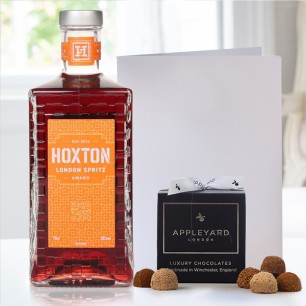 Hoxton London Spritz (70cl), 12 Handmade Chocolate Truffles & Occasion Card
