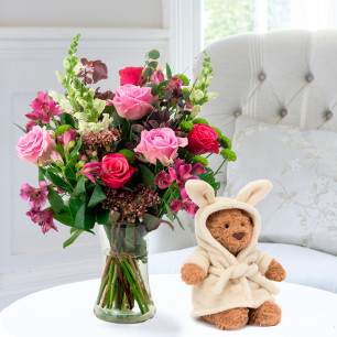 Autumn Rose & Jellycat Bartholomew Bear Bathrobe (26cm)