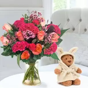 Autumn Woodlands & Jellycat Bartholomew Bear Bathrobe (26cm)