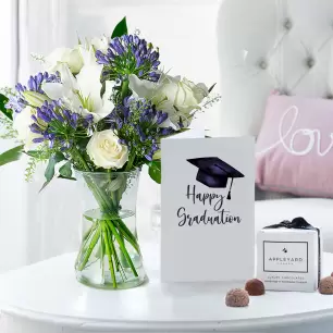 Bluebelle, Vase, 6 Mixed Truffles & Graduation Card