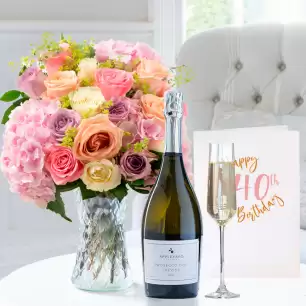 Candy Clouds, Appleyard Prosecco (75cl) & 40th Birthday Card