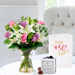 Chantilly, 6 Mixed Truffles & 30th Birthday Card