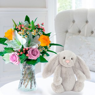 Glaze & Jellycat® Bashful Silver Bunny