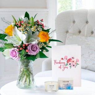 Glaze, NEOM Luxury Candle (75g) & Thinking of You Card