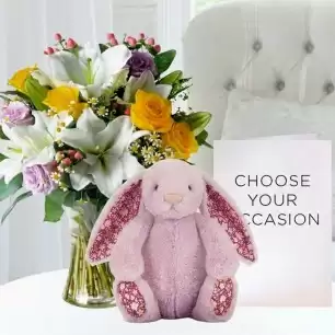 Glaze, Jellycat Thistlepop Blossom Bunny (31cm) & Occasion Card