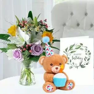 Glaze, Keeleco Happy Birthday Bear (15cm) & Birthday Card