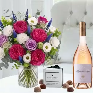 Lilac & Peony Rose, Whispering Angel (75cl) & 6 Mixed Truffles