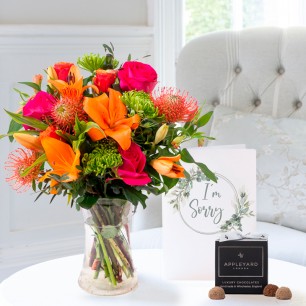 Mardi Gras, 12 Mixed Truffles & I'm Sorry Card