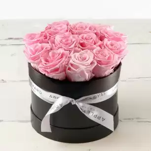 Forever Pink Rose Hatbox (Lasts Up to a Year)