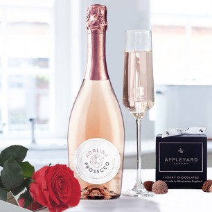 Preserved Rose, Adalina Rosé Prosecco & 12 Mixed Truffles