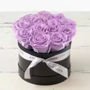 Forever Purple Rose Hatbox (Lasts Up to a Year)
