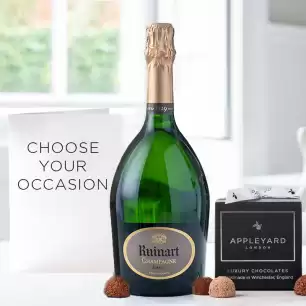 Ruinart Brut (75cl), 12 Handmade Chocolate Truffles & Occasion Card