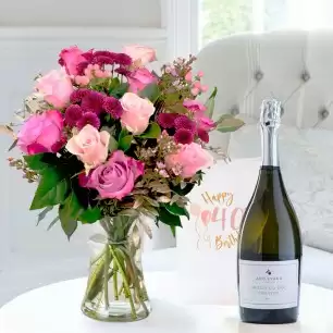 Scented Garden, Appleyard Prosecco (75cl) & 40th Birthday Card
