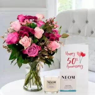 Scented Garden, NEOM Luxury Candle (185g) 50th Anniversary Card
