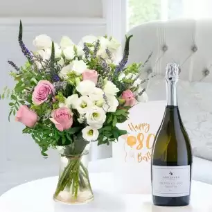 Scented Lavender, Appleyard Prosecco (75cl) & 80th Birthday Card