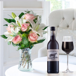Simply Pink Rose & Lily & War Horse Shiraz