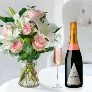 Simply Pink Rose & Lily & Digby Fine English Leander Pink Brut (75cl)