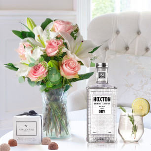 Simply Pink Rose & Lily, Hoxton Dry Gin & 6 Mixed Truffles
