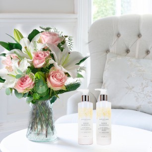 Simply Pink Rose & Lily, Warm Amber Body Lotion (250ml) & Warm Amber Body Wash (250ml)