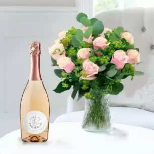 Luxury Pink Roses & Prosecco Rosé