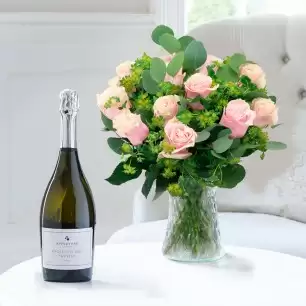 Luxury Pink Roses & Prosecco