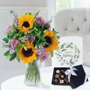Summer Martini, 9 Luxury Chocolates & Birthday Card