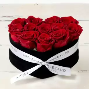 Forever Red Rose Heart Hatbox (Lasts Up to a Year)