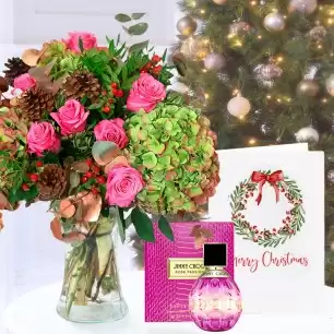 Winter Hydrangea, Jimmy Choo Blossom Eau de Parfum (40ml) & Christmas Card