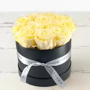 Forever Yellow Rose Hatbox (Lasts Up to a Year)